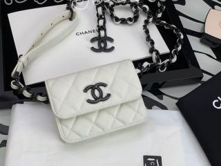 AP1955-2 シャネル バッグ コピー CHANEL 21新作 グレインド カーフスキン ベルト付き フラップ カードケース レディース バッグ 2色可選択