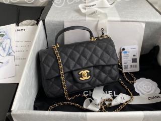 AS2431-1 シャネル バッグ スーパーコピー CHANEL 21新作 グレインド カーフスキン トップハンドル ミニ フラップ バッグ レディース ショルダーバッグ 4色可選択