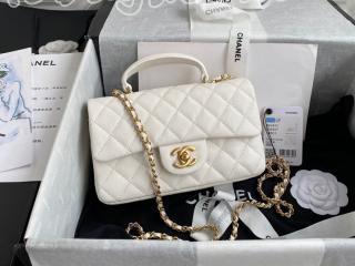 AS2431-2 シャネル バッグ コピー CHANEL 21新作 グレインド カーフスキン トップハンドル ミニ フラップ バッグ レディース ショルダーバッグ 4色可選択