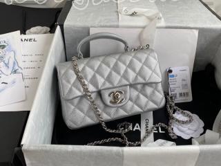 AS2431-4 シャネル バッグ コピー CHANEL 21新作 グレインド カーフスキン トップハンドル ミニ フラップ バッグ レディース ショルダーバッグ 4色可選択