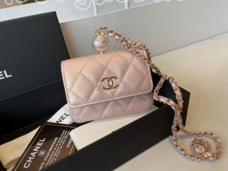 AP2119-3 シャネル 財布 スーパーコピー CHANEL 21新作 イリディッセント グレインド カーフスキン & コスチューム パール フラップ コインパース  レディース 財布 4色可選択