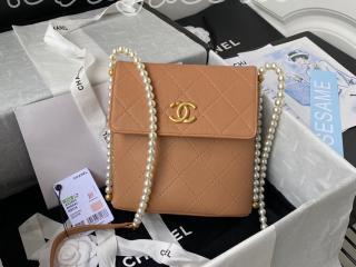 AS2503-4 シャネル バッグ スーパーコピー CHANEL 21新作 カーフスキン & コスチューム パール スモール ホーボー バッグ レディース ショルダーバッグ 4色可選択