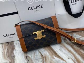 195263BFN-3 セリーヌ バッグ スーパーコピー CELINE 21新作 TRIOMPHE トリオンフ ストラップバッグ ナチュラルカーフ ショルダーバッグ 3色可選択