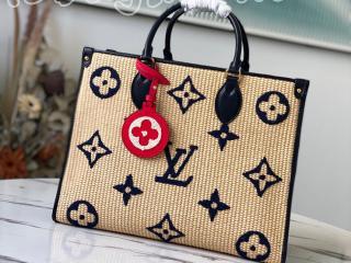 M57723 ルイヴィトン モノグラム･ラフィア バッグ コピー 「LOUIS VUITTON」 21新作 オンザゴー MM レディース トートバッグ 2色可選択 ブルー