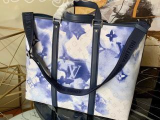 M45755 ルイヴィトン ウォーターカラー・モノグラム バッグ スーパーコピー 「LOUIS VUITTON」 21新作 ウィークエンド・トート GM メンズ トートバッグ ブルー