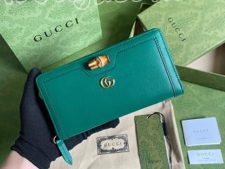 658634-2 グッチ 長財布 スーパーコピー GUCCI 21新作 バンブー付き コンチネンタルウォレット レディース ラウンドファスナー財布 5色可選択