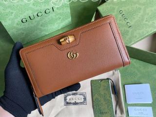 658634-3 グッチ 長財布 コピー GUCCI 21新作 バンブー付き コンチネンタルウォレット レディース ラウンドファスナー財布 5色可選択