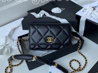 AP2236-1 シャネル バッグ コピー CHANEL 21新作 チェーンウォレット シャイニー ラムスキン レディース ショルダーバッグ 4色可選択