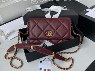 AP2236-3 シャネル バッグ コピー CHANEL 21新作 チェーンウォレット シャイニー ラムスキン レディース ショルダーバッグ 4色可選択