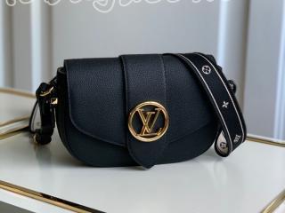 M58967 ルイヴィトン バッグ スーパーコピー 「LOUIS VUITTON」 21新作 LV ポンヌフ・ソフト MM レディース ショルダーバッグ 2色可選択 ノワール