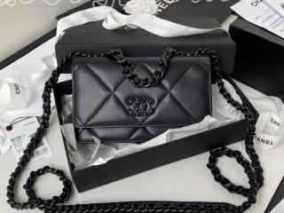 AP0957-2 シャネル バッグ コピー CHANEL 19 21新作 グロッシー カーフスキン チェーンウォレット ショルダーバッグ 2色可選択