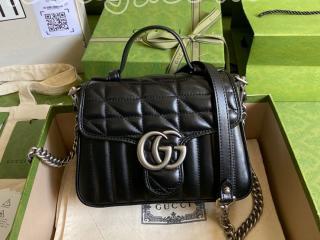 583571-4 グッチ バッグ スーパーコピー GUCCI 21新作 〔GGマーモント〕ミニ トップハンドルバッグ レディース ショルダーバッグ 4色可選択