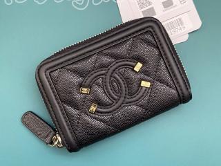 A81459-1 シャネル バッグ コピー CHANEL バイカラーコインケース CCマークxメタリックターコイズ 小銭入 ラウンドファスナー財布