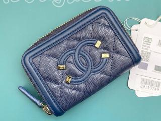 A81459-2 シャネル バッグ スーパーコピー CHANEL バイカラーコインケース CCマークxメタリックターコイズ 小銭入 ラウンドファスナー財布