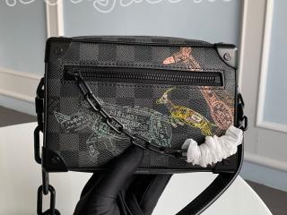 N45278 ルイヴィトン ダミエ・グラフィット バッグ コピー 「LOUIS VUITTON」 22新作 ミニ・ソフトトランク メンズ ショルダーバッグ