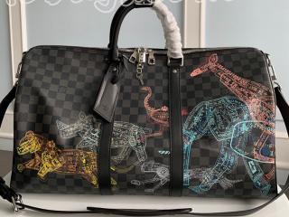 N45281 ルイヴィトン ダミエ・グラフィット バッグ スーパーコピー 「LOUIS VUITTON」 22新作 キーポル・バンドリエール 50 メンズ ボストンバッグ