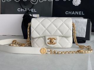 AS3369-4 シャネル バッグ スーパーコピー 22年新作 CHANEL スモール フラップ バッグ グレインド シャイニー カーフスキン ショルダーバッグ 4色可選択