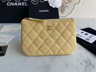 A82365-2 シャネル 財布 スーパーコピー CHANEL 23年新作 クラシック ミニ ポーチ グレインド カーフスキン ゴールド/シルバー金具 可選