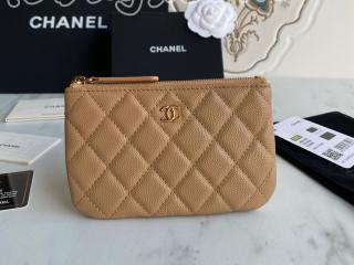 A82365-4 シャネル 財布 スーパーコピー CHANEL 23年新作 クラシック ミニ ポーチ グレインド カーフスキン ゴールド/シルバー金具 可選