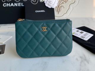 A82365-5 シャネル 財布 コピー CHANEL 23年新作 クラシック ミニ ポーチ グレインド カーフスキン ゴールド/シルバー金具 可選