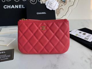 A82365-6 シャネル 財布 スーパーコピー CHANEL 23年新作 クラシック ミニ ポーチ グレインド カーフスキン ゴールド/シルバー金具 可選