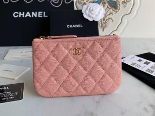 A82365-7 シャネル 財布 コピー CHANEL 23年新作 クラシック ミニ ポーチ グレインド カーフスキン ゴールド/シルバー金具 可選