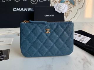 A82365-10 シャネル 財布 スーパーコピー CHANEL 23年新作 クラシック ミニ ポーチ グレインド カーフスキン ゴールド/シルバー金具 可選