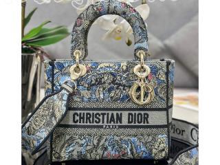 M0565ORZI-2 ディオール バッグ コピー DIOR Lady D-Lite ミディアムバッグ エンブロイダリー ショルダーバッグ