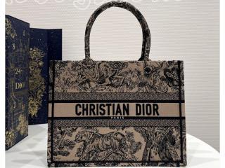 M1296ZTDT_M16E ディオール バッグ コピー Dior Book Tote ミディアムバッグ トワル ドゥ ジュイ エンブロイダリー トートバッグ