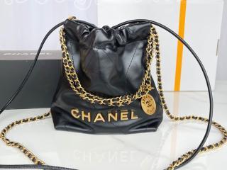 AS3980-1 シャネル バッグ コピー 23年新作 CHANEL 22 ミニ ハンドバッグ シャイニー カーフスキン ショルダーバッグ