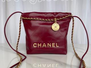 AS3980-4 シャネル バッグ スーパーコピー 23年新作 CHANEL 22 ミニ ハンドバッグ シャイニー カーフスキン ショルダーバッグ