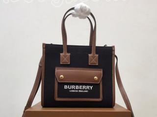 80557491 バーバリー バッグ コピー BURBERRY ミニ フレヤトート レディース トートバッグ ブラック／タン