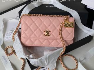 AP3318-2 シャネル バッグ コピー 23春夏 CHANEL チェーンウォレット シャイニーグレインドカーフスキン ショルダーバッグ