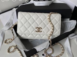 AP3180-2 シャネル バッグ コピー 23新作 CHANEL チェーンウォレット グレインド シャイニー カーフスキン ショルダーバッグ