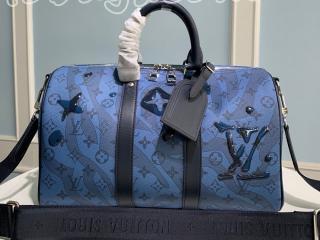 M22573 ルイヴィトン モノグラム・アクアガーデン バッグ コピー 「LOUIS VUITTON」 23新作 キーポル・バンドリエール 35 メンズ ショルダーバッグ