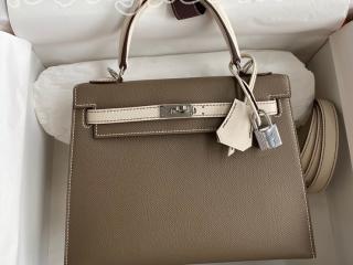 エルメス バッグ コピー HERMES Kelly ケリー25 ハンドバッグ エプソン ゴールド/シルバー金具選択可