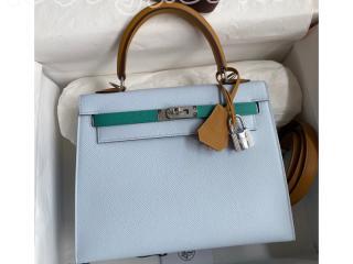 エルメス バッグ スーパーコピー HERMES Kelly ケリー25 ハンドバッグ エプソン ゴールド/シルバー金具選択可