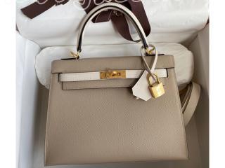 エルメス バッグ コピー HERMES Kelly ケリー25 ハンドバッグ エプソン ゴールド/シルバー金具選択可