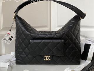 AS4339-1 シャネル バッグ コピー 23年新作 CHANEL マキシ ホーボー バッグ カーフスキン レディース ショルダーバッグ