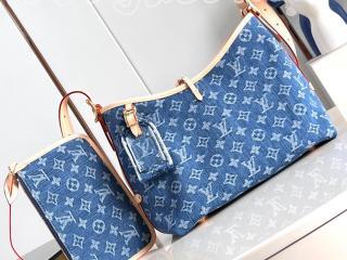 M46855 ルイヴィトン モノグラム・デニム バッグ コピー 「LOUIS VUITTON」 24新作 LV リミックス キャリーオール NM MM レディース ショルダーバッグ