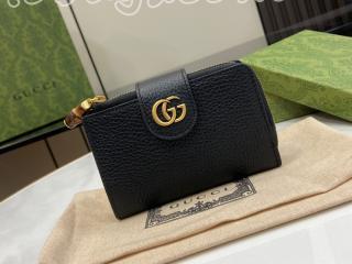 739498 AABXM 1000 グッチ 財布 コピー 24新作 GUCCI バンブー付き ダブルG ミディアム ウォレット レディース 二つ折り財布