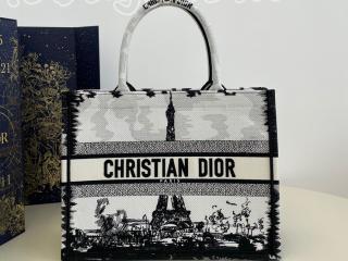 M1296ZEGG_M933 ディオール バッグ コピー 24新作 Dior Book Tote バッグ ミディアム Paris エンブロイダリー レディース トートバッグ