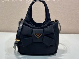 1BA359 プラダ バッグ コピーPRADA  新作 リボン付 パデッドRe-Nylon ミニバッグ レディース ショルダーバッグ