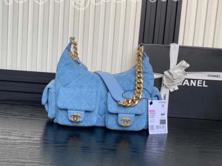 AS5339-1 シャネル バッグ スーパーコピー CHANEL 25新作 ラージ ホーボー バッグ ウォッシュド デニム レディース ショルダーバッグ 2色可選択