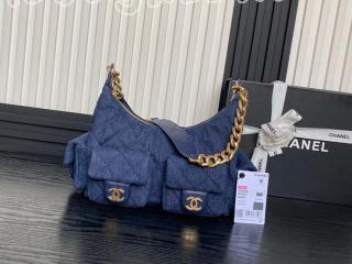 AS5339-2 シャネル バッグ コピー CHANEL 25新作 ラージ ホーボー バッグ ウォッシュド デニム レディース ショルダーバッグ 2色可選択