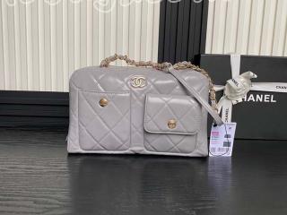 AS4933-4 シャネル バッグ スーパーコピー CHANEL 新作 ラージ ボーリング バッグ シャイニー カーフスキン レディース ショルダーバッグ 5色可選択