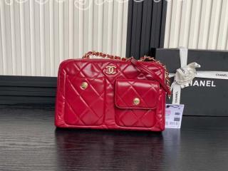 AS4933-5 シャネル バッグ コピー CHANEL 新作 ラージ ボーリング バッグ シャイニー カーフスキン レディース ショルダーバッグ 5色可選択