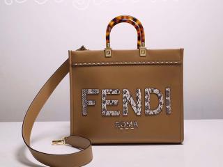 Sunshine8372-1 フェンディ バッグ スーパーコピー FENDI 新作 フェンディ サンシャイン ミディアム ライトブラウンレザー／エラフレザー トートバッグ